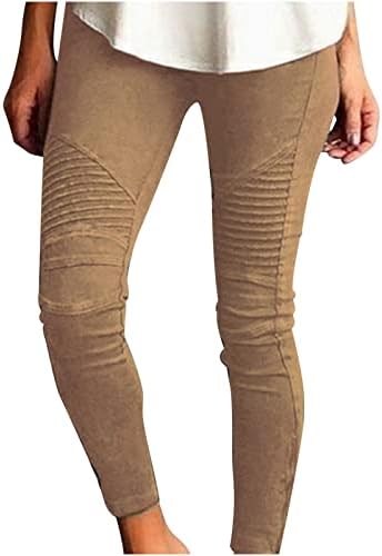 Zquehuo פלוס חותלות בגודל לנשים בקרת בטן מתיחה מכנסי דחיסה מוצקים מכנסיים להזיז מכנסי יוגה.