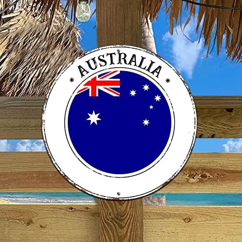 אוסטרליה אלומיניום זר זר אוסטרליה אוסטרליה דגל לאומי אלומיניום עגול שלטי פח עיצוב בקתות סגנון כפרי חלודה בחינם