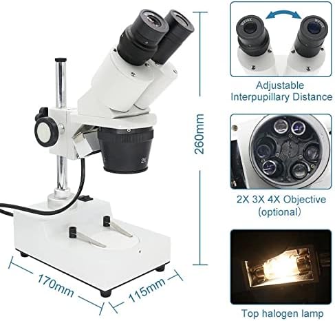 אביזרי מיקרוסקופ 20 30 40 מיקרוסקופ סטריאו משקפת מיקרוסקופ סטריאו תעשייתי למעלה הוביל תאורה מתכלה מעבדה