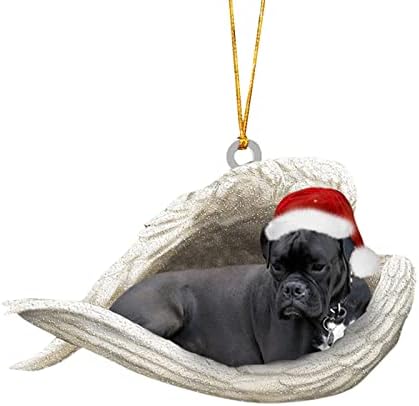 2022 כלב מלאך שינה חדש כלב חג המולד כיף תליון מצויר תליון עץ חג המולד תליון לחג המולד