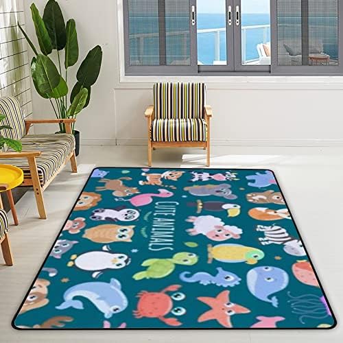 זוחל שטיח מקורה משחק מחצלת בעלי חיים חמודים לסלון חדר שינה חינוכי חינוך חינוכי שטיח שטיח 80x58 אינץ '