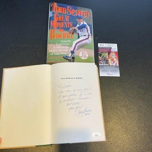 טום סיבר רגעים נהדרים בבייסבול חתום על ספר כתב יד מקורי JSA COA - MLB חתימה חתימה שונים של פריטים שונים