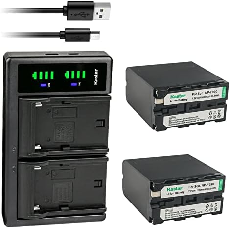 KASTAR NP-F990 סוללה 4-PACK ו- LTD2 מטען USB תואם ל- SONY CCD-TR215 CCD-TR2200 CCD-TR2300 CCD-TR280 CCD-TR290 CCD-TR3