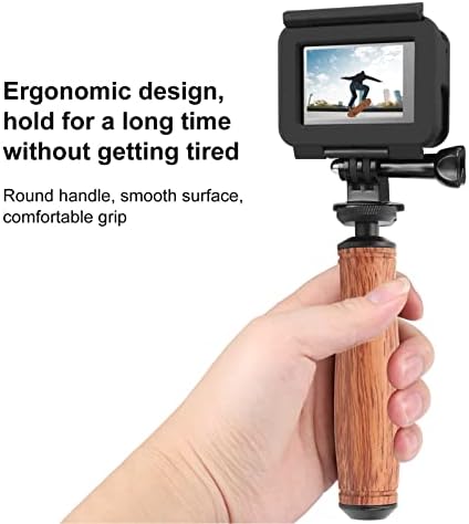 מצלמת עץ אחיזת ידית, אנטי החלקה על מצלמת צילום יציבה ידית אחיזה קלה משקל קל למנורת וידיאו LED