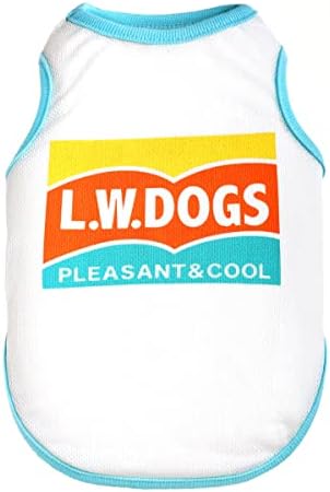 חיי כלבים מגניבים טנק רשת LWD LWD לבן כלב L גודל