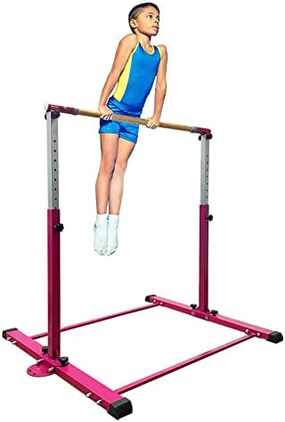 התעמלות קיפ בר עבור בית מקורה אימון, אופקי בר לילדים בנות ג 'וניור,מתכוונן זרועות מ 3' - 5 ' כושר ציוד,1-4 רמות,300 קילו
