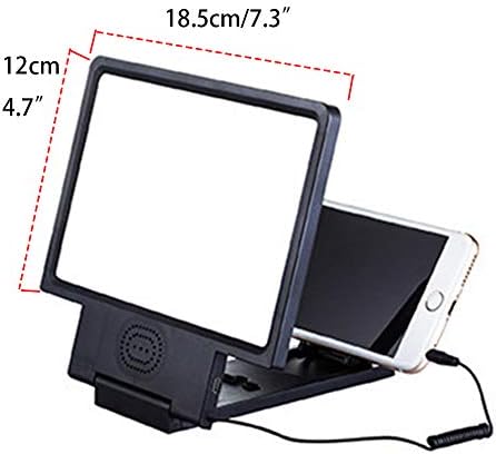 מסך טלפון נייד של Beiake מגדלת 3D HD מגבר וידאו עמדת סמארטפון לכל הסמארטפון/מתג, שחור