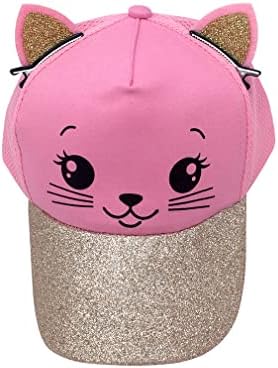 D.O.T ילדים חתול בייסבול כובע בייסבול בנות קיטי חמוד כובע משאית סנאפבק מתכווננת לטיולי נסיעות ספורט בקיץ 2-15Y