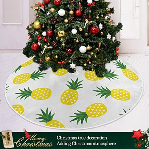 חצאית עץ חג המולד אננס של Oarencol דפוס פירות קיץ 36 אינץ 'קישוטי מחצלת עץ חג חג המולד