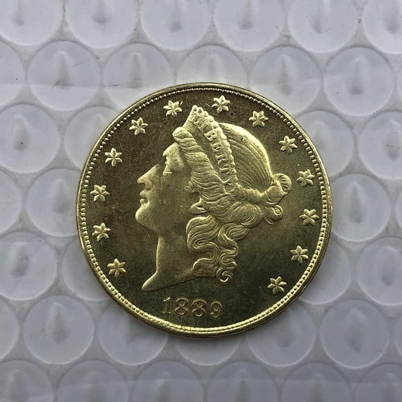 גרסת 1889S אמריקאית 20 מטבעות זהב פליז עתיק מטבע זיכרון זרים 34 ממ