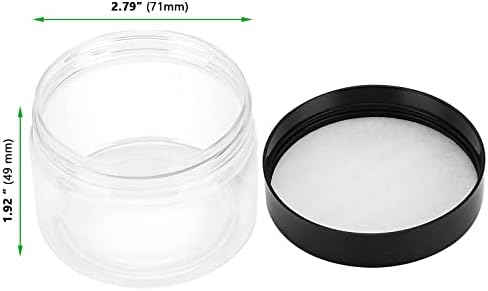 Joikit 46 חבילה 4oz צנצנות פלסטיק ברורות עם מכסים, מיכלי פלסטיק ללא BPA צנצנות קוסמטיות חסינות דליפות עם מכסים שחורים