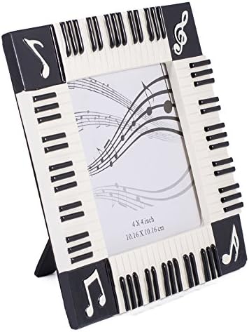 מתנה ברודווי פסנתר מקלדת תווים מוזיקליים טרבל קלף דקורטיבי 4x4 מסגרת תמונה