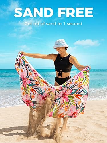 מגבת חוף מיקרופיה של אוקופה ייבוש מהיר, גדול במיוחד בגודל 71 x 32 מגבת חוף חופשית בחול מגבות סופר משקל קלות לבריכת שחייה,