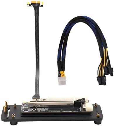 ARAIERD PCIE X16 ל- PCIE 3.0 1X מחבר כרטיס גרפי חיצוני בסיס קיקסטנד אנכי עם PCI-E 3.0 X1 RISER SOUBSING CABLE