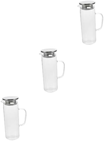 Bestonzon 3 PCS זכוכית כוסות ציר יותר בהיר כוסות כוסות כוסות שתייה כוסות עם מכסה כוסות שתייה עם מכסים קנקן מים זכוכית
