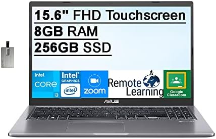 2022 ASUS VIVOBook 15 15.6 מחשב מחשב נייד ממסך מגע FHD, מעבד אינטל Core I3-1115G4, 8GB RAM, 256GB SSD, מקלדת עם תאורה