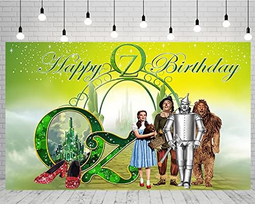רקע פלאות ירוק לאספקת מסיבת יום הולדת 5 על 3 רגל הקוסם מארץ עוץ רקע תמונות הקוסם מארץ עוץ נושא באנר למקלחת תינוק