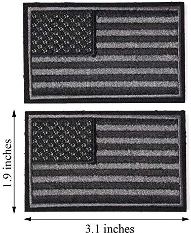 2 חתיכות טקטי ארה ב דגל תיקון-שחור & מגבר; אפור-אמריקאי דגל ארה ב ארצות הברית של אמריקה צבאי אחיד סמל תיקוני