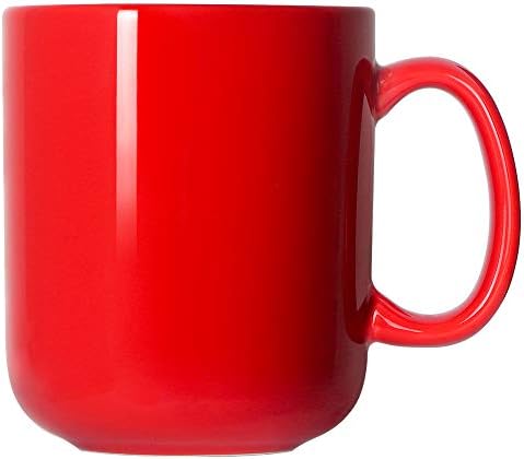 20 גרם ספל קפה גדול, כוס תה קרמיקה חלקה של Harebe למשרד ולבית, קיבולת גדולה עם ידית, אדומה