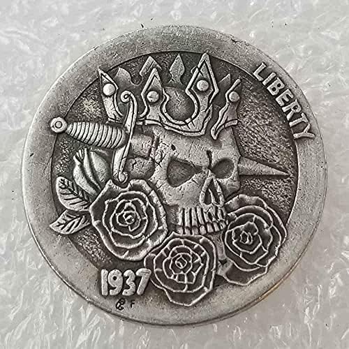 מיטב מטבע המטבעות של מורגן Creative Ceils Hamemorative 1937 TRAMP ישן ניקל מטבע אוסף מטבעות ישן אמריקה קריאייטיב מצחיק שירות