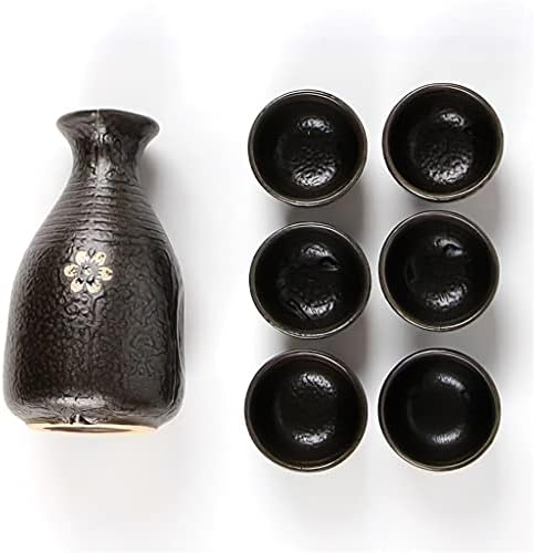 קרמיקה של GGEBF כוס סיר יין יפנית פרח זהב שחור יפני 300 מל סיר סיר מים לקישוט בר בר קישוט מטבח משקה ציוד כלי שתייה