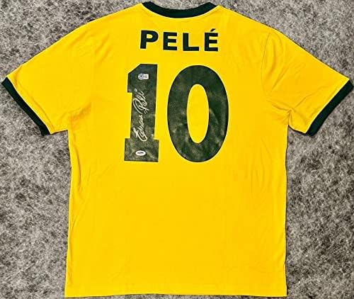 פלה חתמה על גופיית הכדורגל ברזיל שם מלא שם/אדסון PSA DNA COA ובקט הולו - גופיות כדורגל עם חתימה