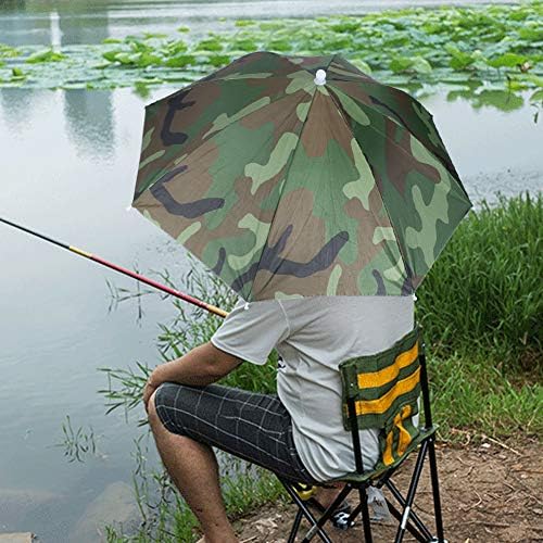 מטריית ההסוואה מטרייה כובע דיג כובע שמש כובע ומבוגרים לפעילות חיצונית טיולים מטיילים במסיבת קמפינג דיג, שימוש