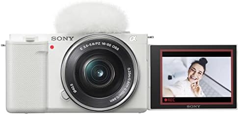 סוני זב-אי-10 מצלמה ללא מראה לבן עם 16-50 מ מ & מגבר; 55-210 מ מ עדשה, צרור כסף עם ערכת ולוגר, תוכנת עריכת