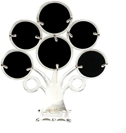 עץ משפחה מכסף Mfchy עם 6 מסגרות תמונה של מעגל צבעוני מתכת
