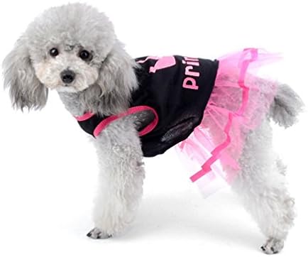 שמלות ילדות סלמאי לכלבים קטנים נסיכה מודפסת חולצות טפוד כלבים בגדי ורוד XS