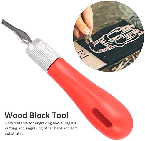 2 סט פלסטיק נירוסטה עץ ידית בלוק גילוף סכין עבור הדפסת עץ, חיתוך עץ הדפסה, אמנות ציור