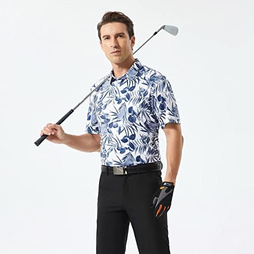 חולצות גולף לגברים בכושר יבש הופעה הדפסת שרוול קצר לחות לחולצות פולו גולף
