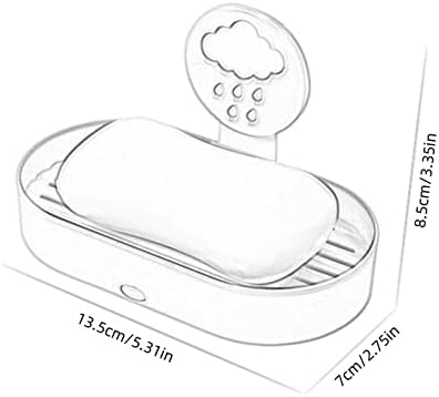 תבנית סבון Baoblaze עם ניקוז מחזיק סבון מקלחת קיר קיר הר כפול שכבה כפולה מיכל סבון בצורת סגלג