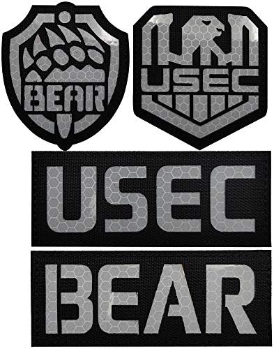 4 חבילות רוסיה בריחה מטרקוב דוב USEC IR טלאי רפלקטיבי אינפרא אדום - תגים צבאיים טקטיים אפליקציות דקורטיביות
