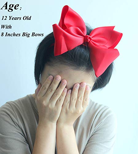 14 יחידות 8 סנטימטרים ענק קשתות עבור בנות גדול 8 שיער קשת אליגטור קליפים עבור בנות פעוטות בני נוער מעודדת