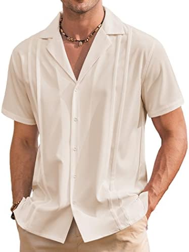 חולצות גוויאברה קובניות קואופנדי קובניות כפתור שרוול קצר למטה חולצות חוף קיץ