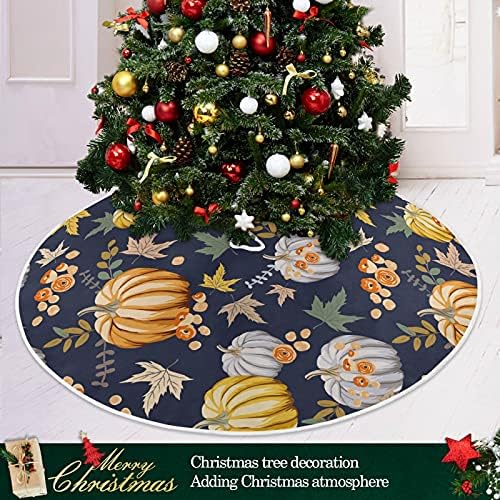 קישוט חצאית עץ חג המולד של Alaza, קישוט חצאית מיני עץ מיני קטן 35.4 אינץ 'עם גן ירקות אורגני כהה לחג חג ההודיה