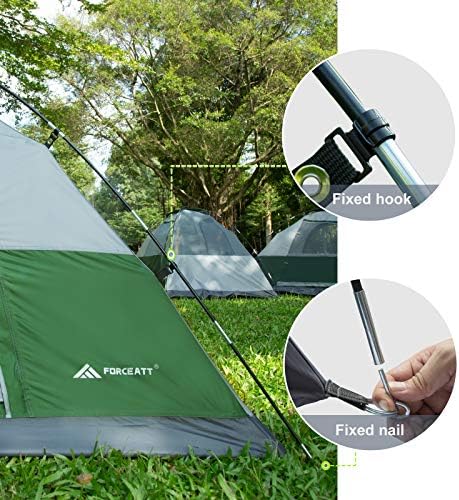 אוהל קמפינג Forceatt עבור 2/4/6/8 איש, אוהל תרמילאים קלים ועמידים למים עם זבוב גשם נשלף במשך 4 עונות, אוהל בקתת כיפה נייד