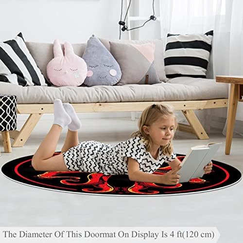 Llnsuply בגודל גדול 5 מטר ילדים עגול לילדים שטיח שטיח שטיח תמנון אדום וקטור משתלת כרית שטיח לא להחליק ילדים שטיח
