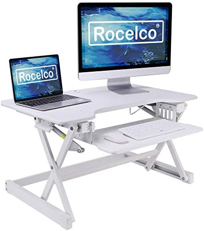 ממיר שולחן כתיבה מתכוונן של Rocelco 32 אינץ ', SIT STAND STAND RESSTATIO