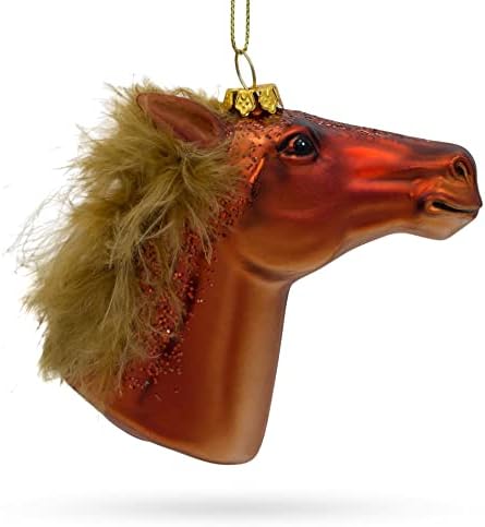 קישוט לחג המולד של זכוכית סוס סוס