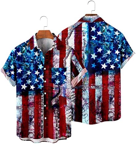 כותנה טיז לגברים גברים יום העצמאות דגל 3 ד דפוס דיגיטלי אישית אופנה דש גברים חולצה עם