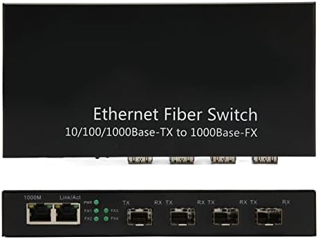 מתג מדיה סיבי SFP SFP, מתג Ethernet של Gigabit עם 4 יציאה אופטית 2 יציאה חשמלית, מתג סיבי אתרנט יעיל תומך בפרוטוקולים