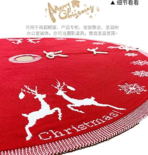חצאיות עץ חג המולד של Huijie - קישוט מפלגת חג המולד מתנה צבי כפול צבי שלג חצאית עץ סריגה, סידור קישוטים למסיבות חג קישוטים,
