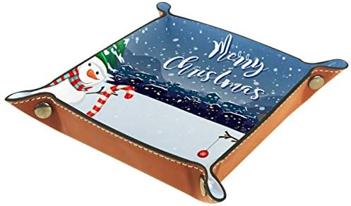 Lyetny חג המולד לחג המולד חיצוני שלג מארגן מגש אחסון קופסת מיטה מיטה קאדי שולחן עבודה מגש החלפת ארנק מפתח קופסת