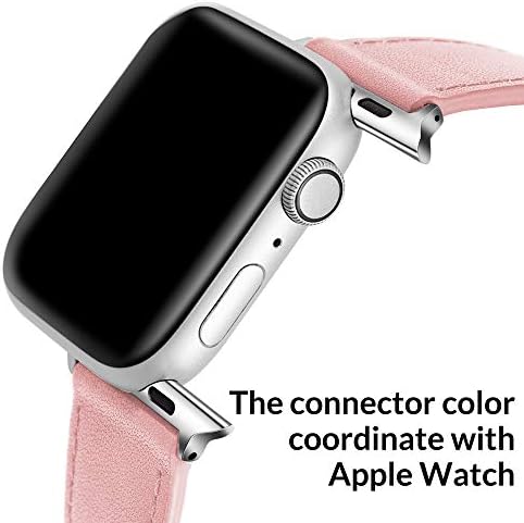 רצועות עור OnMroad תואמות ל- Apple Watch 38 ממ 40 ממ 41 ממ 42 ממ 44 ממ 45 ממ, רצועת החלפת עור אמיתית עבור IWatch Series7 6