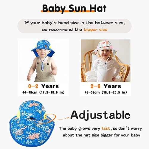 Geyanuo Baby Sun Hat, כובעי הגנה מפני פעוטות, UPF 50+, קיץ כובע חוף חיצוני לילדים ילד ילד