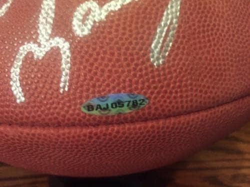 פייטון מאנינג חתום על כדורגל סיפון עליון אותנטי NFL משחק רשמי כדור COA - כדורגל חתימה