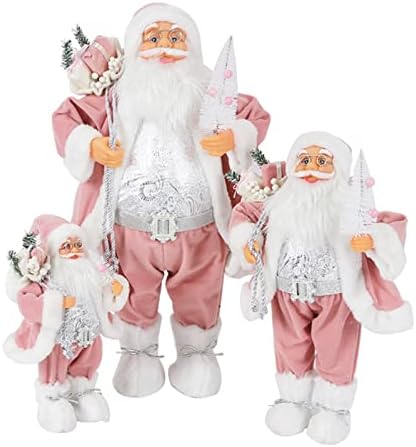 קישוטים לחג המולד של חג המולד ורוד עומד סנטה קלאוס בובת קישוט