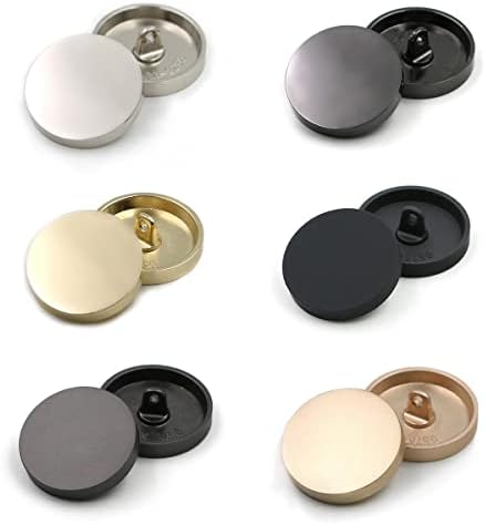 Zotuoart 12 יחידות כפתורי מתכת עגולים פשוטים - מעילים חליפות מכנסיים כפתור החלפה שטוחה - אביזרי ביגוד בעבודת יד